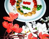 A picture of step 1 of Tri Colour Mava Peda With cherry.