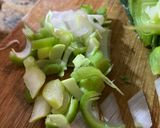 A picture of step 3 of Tarta de Puerro/ Leek Quiche.