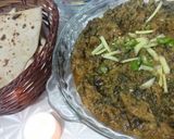 A picture of step 8 of Gobhi Palak gosht.