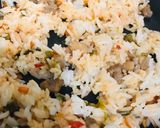 A picture of step 3 of Omrice or fried rice.