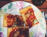 A picture of step 3 of Vegan pizza .