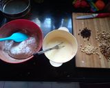 A picture of step 1 of Choco Almond walnut cake.