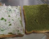 A picture of step 3 of Mayo sandwich with cheese dip.