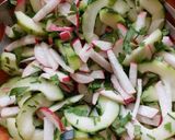 A picture of step 4 of Cucumber and Radish Salad.