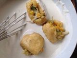Tofu stuffed with vegetables 