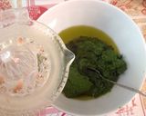 A picture of step 2 of Fresh Basil pesto.