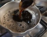 A picture of step 5 of Kashmiri chai /Pink tea.