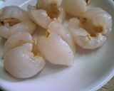 A picture of step 3 of Stuffed litchi with petha and dry fruits.