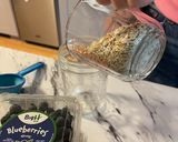 A picture of step 1 of Overnight Oats.