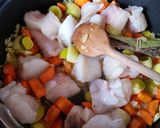 A picture of step 3 of Monkfish Bourride.