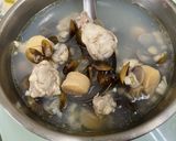 蒜香雞腿干貝蜆湯（超簡單電鍋料理）的食譜步驟4照片