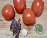 Foto del paso 1 de la receta: Salsa roja asada de chile de árbol