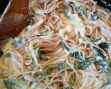 Medvehagymás mozarellás fitt spagetti recept fázis 6 fotója