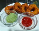 A picture of step 7 of Leftover rice vegetable menduvada.