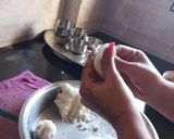 A picture of step 3 of Ukdiche modak (steamed).