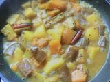 Palong shak ghonto or Spinach mixed vegetable Curry