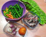 Foto langkah ke 1 dari resep Cumi asin pete lado ijo.