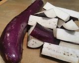 A picture of step 2 of Stir Fry Eggplants with Chicken and Fresh Basil 🍆🌿.