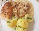 Lazac Steak, rókagomba mártással burgonya körettel recept fázis 4 fotója