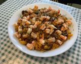 Une image de l'étape 19 de Nouilles aux crevettes et champignons au gingembre et curry.