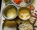 A picture of step 1 of Mini Masala Paniyaram with Rava and Sattu atta.