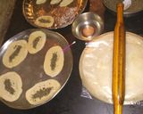 A picture of step 1 of Karchikayi (fried sweet of Karnataka).