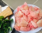 Hình bước làm 1 của món Gỏi bưởi rau củ (chay)