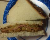 A picture of step 4 of Corn breaded bologna sandwich.