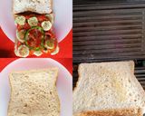 A picture of step 2 of Cheese spread salad grilled sandwich.