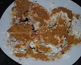 A picture of step 7 of Persian upside down rice (Tahchin-e Morgh).