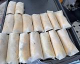 A picture of step 4 of Cheeseburger Spring Rolls.