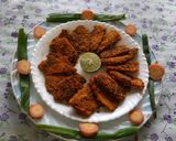 A picture of step 7 of Crispy Yam fritters suranche chaap veg crispy Yam fish fry.