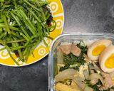 A picture of step 4 of Stir-Fried Water Spinach with Century Egg.