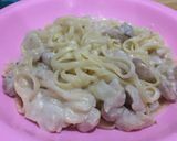 Foto langkah ke 5 dari resep Fettuccine Alfredo ala anak kosan.