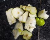 A picture of step 1 of Babugosha mint juice.