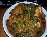 A picture of step 5 of Water leaf and ugu.
