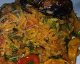 A picture of step 1 of Palm oil jallof rice with Dry Fish.