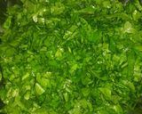 A picture of step 1 of Spinach sabji.