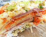 Foto del paso 6 de la receta: Torre de panqueques con jamón, queso y verduras