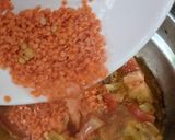 A picture of step 2 of Masoor Dal khichadi.