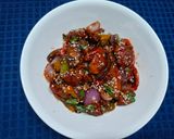 A picture of step 4 of Mongolian Chicken.