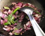 A picture of step 2 of Beetroot poriyal.