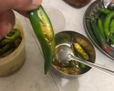 A picture of step 3 of Green chilli achar.