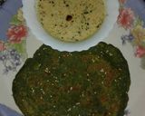 A picture of step 5 of Methi ka paratha with moongfali dane ki chutney.