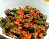 A picture of step 2 of Tandoori Bhindi/ Okra Masala.