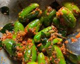 A picture of step 4 of Stuffed Tondali peanuts masala with jowar bhakri and spicy thecha, in dinner.