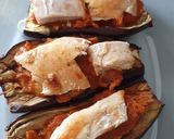 Une image de l'étape 7 de Aubergines au four farcies à la sauce tomates /escalope / mozza.