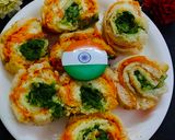 तिरंगा रोल सैंडविच - ट्राई कलर सैंडविच रेसिपी चरण 11 फोटो