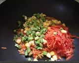 A picture of step 2 of Masala fried idli.