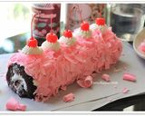 Foto langkah ke 9 dari resep PINKY BLACKFOREST ROLL untuk Ulang Tahun Mama Tercinta ;).